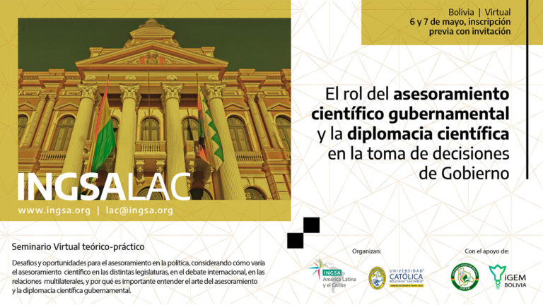 Taller de Fortalecimiento de Capacidades en Asesoramiento Científico Gubernamental y Diplomacia Científica – Bolivia, mayo de 2022.